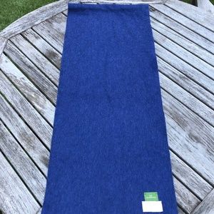 Sid Mashburn Solid Denim Blue Lambswool Angora Scarf, Made in Scotland, Men's